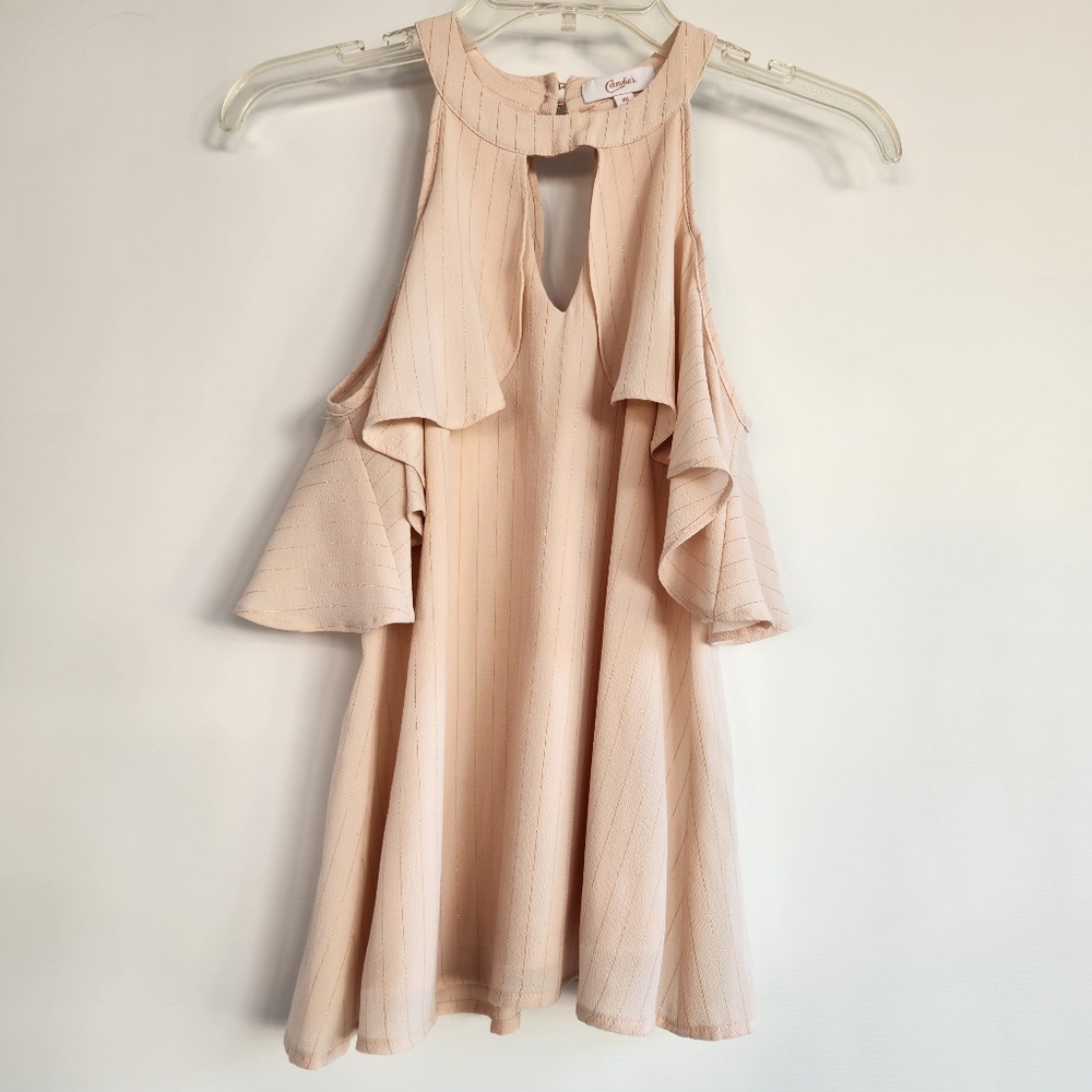 Candie's Light Blush Ruffle Blouse